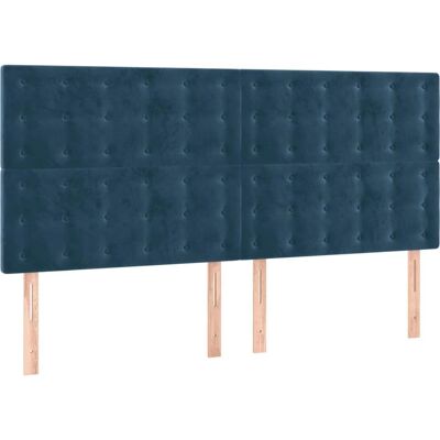 Cabecero de Terciopelo Azul Oscuro con Luces LED - Cabecero con luces LED Cabecero de Terciopelo Azul Oscuro con Luces LED - Cabecero con luces LED