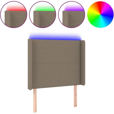 vidaXL Kopfteil mit LED-Licht - Taupe - Schlafzimmermöbel vidaXL Kopfteil mit LED-Licht - Taupe - Schlafzimmermöbel