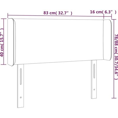 MAISONCHIC LED-Kopfteil - Blau - 83x16x78/88 cm MAISONCHIC LED-Kopfteil - Blau - 83x16x78/88 cm