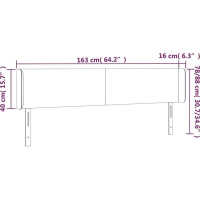 MAISONCHIC Kopfteil mit LED - Schwarz - 163x16x78/88 cm MAISONCHIC Kopfteil mit LED - Schwarz - 163x16x78/88 cm
