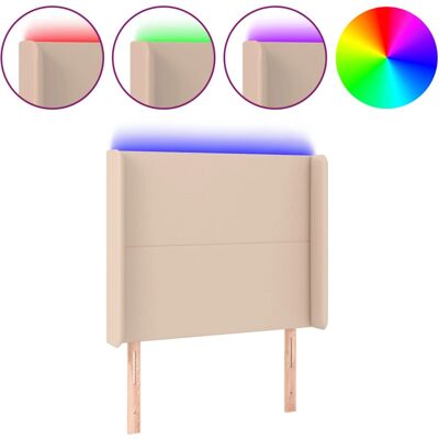 vidaXL Kopfteil mit LED - Cappuccino - Bettkopfteil mit LED-Leuchten vidaXL Kopfteil mit LED - Cappuccino - Bettkopfteil mit LED-Leuchten
