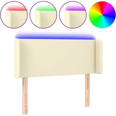 vidaXL Kopfteil mit LED, Creme - Kopfteil vidaXL Kopfteil mit LED, Creme - Kopfteil