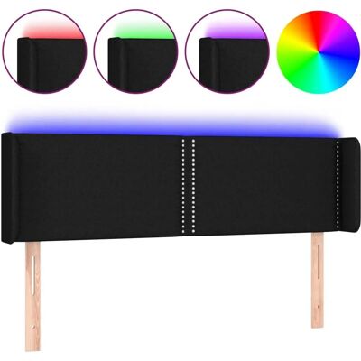 vidaXL LED-Kopfteil - Schwarz Stoff - 147x16x88cm vidaXL LED-Kopfteil - Schwarz Stoff - 147x16x88cm