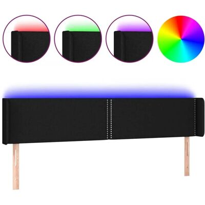VIDAXL Kopfteil mit LED-Lichtern - Schwarz - Stoff - 183 x 16 x 88 cm VIDAXL Kopfteil mit LED-Lichtern - Schwarz - Stoff - 183 x 16 x 88 cm