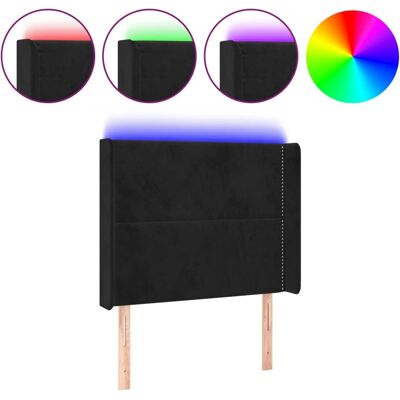 VidaXL 3123164 Kopfteil - Mit LED - Moderner Schwarzer Samt-Kopfteil VidaXL 3123164 Kopfteil - Mit LED - Moderner Schwarzer Samt-Kopfteil