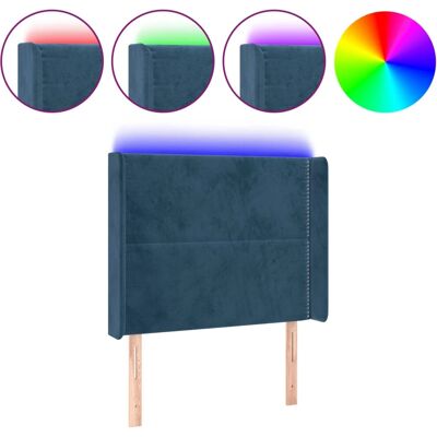 VidaXL Kopfteil - Verstellbares Blaues Samt Bettgestell - Kopfteil mit LED VidaXL Kopfteil - Verstellbares Blaues Samt Bettgestell - Kopfteil mit LED
