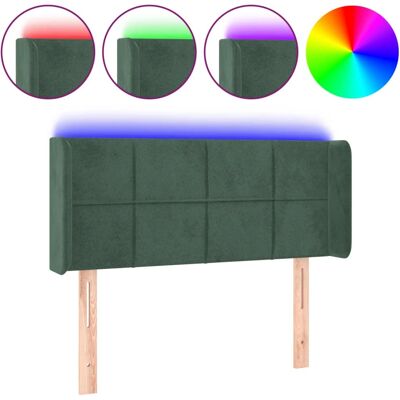 VidaXL Kopfteil mit LED - Dunkelgrüner Samt - Höhenverstellbar VidaXL Kopfteil mit LED - Dunkelgrüner Samt - Höhenverstellbar