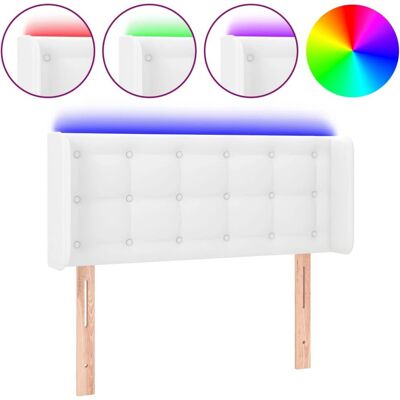 vidaXL Kopfteil Weiß - LED, Höhenverstellbar, Modern vidaXL Kopfteil Weiß - LED, Höhenverstellbar, Modern