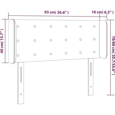 vidaXL Graues LED-Kopfteil - 93x16x78/88 cm - Modernes Schlafzimmerdekor vidaXL Graues LED-Kopfteil - 93x16x78/88 cm - Modernes Schlafzimmerdekor
