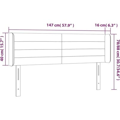vidaxl Graues Samt-LED-Kopfteil - Kopfteil vidaxl Graues Samt-LED-Kopfteil - Kopfteil