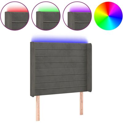 vidaXL Hoofdbord - Donkergrijs - Verstelbaar, Fluweel, LED vidaXL Hoofdbord - Donkergrijs - Verstelbaar, Fluweel, LED
