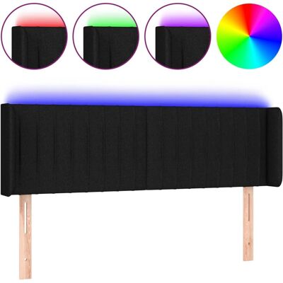 Cabecero Moderno con LED de Tela Negra - Cabezal Cabecero Moderno con LED de Tela Negra - Cabezal