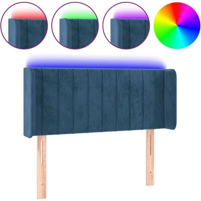 VidaXL Kopfteil mit LED - Samt Dunkelblau - Kopfteil mit LED VidaXL Kopfteil mit LED - Samt Dunkelblau - Kopfteil mit LED