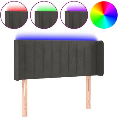 VidaXL Kopfhauptbett Dunkelgrau - Samt LED, Höhenverstellbar VidaXL Kopfhauptbett Dunkelgrau - Samt LED, Höhenverstellbar