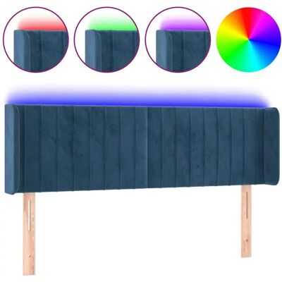 VidaXL Kopfteil Dunkelblau - LED Samtbettt Modernes Bett VidaXL Kopfteil Dunkelblau - LED Samtbettt Modernes Bett