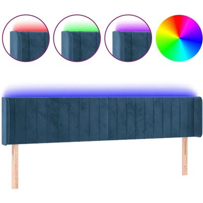 VidaXL Kopfteil Dunkelblau - Samt, Verstellbar, LED - Kopfteil VidaXL Kopfteil Dunkelblau - Samt, Verstellbar, LED - Kopfteil