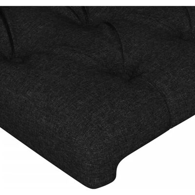 vidaXL Betthaupt mit LED, Schwarz 147x16x78/88 cm Stoff vidaXL Betthaupt mit LED, Schwarz 147x16x78/88 cm Stoff