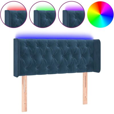 vidaXL Dunkelblauer Samt LED-Kopfteil - Kopf- und Fußteil vidaXL Dunkelblauer Samt LED-Kopfteil - Kopf- und Fußteil