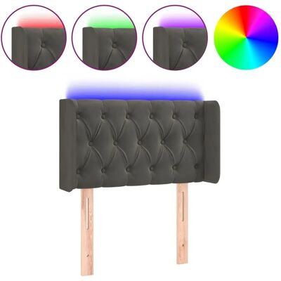 vidaXL Kopfteil Dunkelgrau - Bett mit LED-Beleuchtung vidaXL Kopfteil Dunkelgrau - Bett mit LED-Beleuchtung