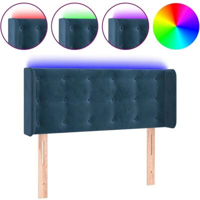 VidaXL Kopfteil Dunkelblau - Verstellbares LED-Velours-Bettpaneel VidaXL Kopfteil Dunkelblau - Verstellbares LED-Velours-Bettpaneel