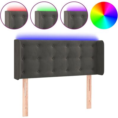 vidaXL Kopfteil mit LED - Samt Dunkelgrau - Kopfteil vidaXL Kopfteil mit LED - Samt Dunkelgrau - Kopfteil