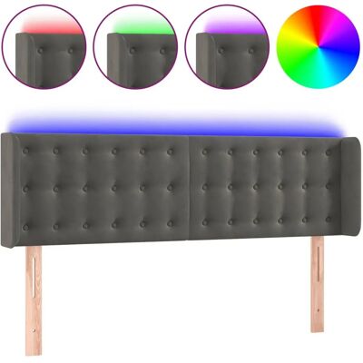 vidaXL Kopfteil - Dunkelgrau - Elegantes LED-Design - 147x16x78/88 cm vidaXL Kopfteil - Dunkelgrau - Elegantes LED-Design - 147x16x78/88 cm