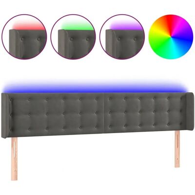 VidaXL Kopfbügel - Dunkelgrau - Modernes LED-Velours-Kopfteil VidaXL Kopfbügel - Dunkelgrau - Modernes LED-Velours-Kopfteil