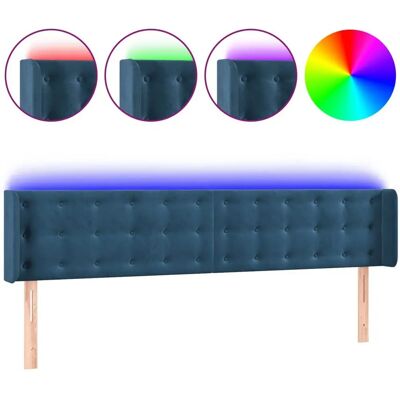 VidaXL Betthaupt - Samt Dunkelblau - LED verstellbar - Schlafzimmerzubehör VidaXL Betthaupt - Samt Dunkelblau - LED verstellbar - Schlafzimmerzubehör