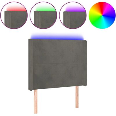 vidaXL Kopfteil Dunkelgrau - Moderner Samt mit LED - 83x16x118/128cm vidaXL Kopfteil Dunkelgrau - Moderner Samt mit LED - 83x16x118/128cm