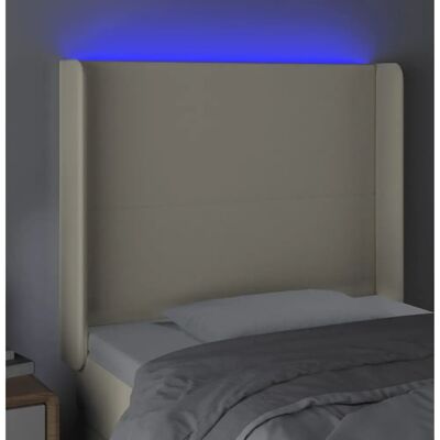 vidaXL Kopfteil mit LED - Creme Kunstleder - Höhenverstellbar vidaXL Kopfteil mit LED - Creme Kunstleder - Höhenverstellbar