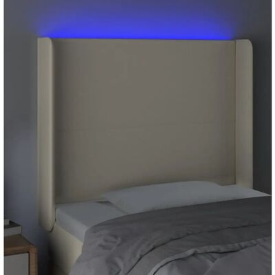 Vidaxl Kopfteil mit LED, Creme - Modernes Schlafzimmerdekor Vidaxl Kopfteil mit LED, Creme - Modernes Schlafzimmerdekor