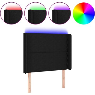 vidaXL Kopfteil mit LED - Schwarz - Kopfteil vidaXL Kopfteil mit LED - Schwarz - Kopfteil