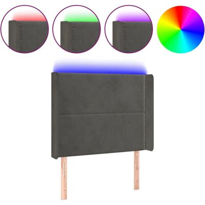 vidaXL Kopfteil - Verstellbares LED-Velours Dunkelgrau - Kopfteil vidaXL Kopfteil - Verstellbares LED-Velours Dunkelgrau - Kopfteil