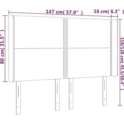 vidaXL Kopfteil mit LED - Verstellbare bunte Beleuchtung - 147x16x118/128cm vidaXL Kopfteil mit LED - Verstellbare bunte Beleuchtung - 147x16x118/128cm