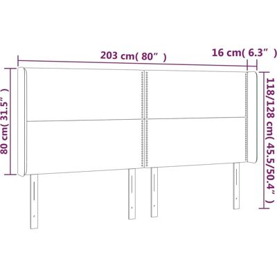 vidaXL Graues LED-Kopfteil Verstellbar Modernes Schlafzimmer vidaXL Graues LED-Kopfteil Verstellbar Modernes Schlafzimmer