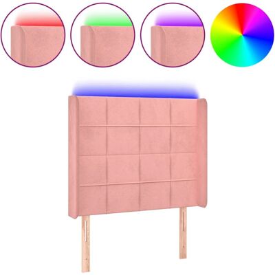 vidaXL Rosa Samt LED-Kopfhaupt - Kopfteil vidaXL Rosa Samt LED-Kopfhaupt - Kopfteil
