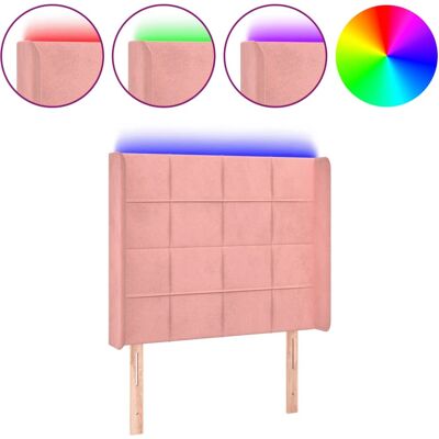 vidaXL Kopfteil Pink - Elegantes modernes Design, Weicher Samt, Bunte LED, Höhenverstellbar vidaXL Kopfteil Pink - Elegantes modernes Design, Weicher Samt, Bunte LED, Höhenverstellbar