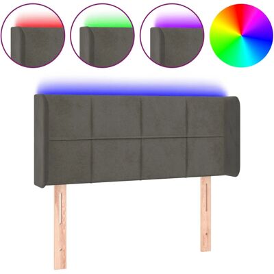 VidaXL Kopfleiste - Verstellbares LED Samtvelours Dunkelgrau VidaXL Kopfleiste - Verstellbares LED Samtvelours Dunkelgrau