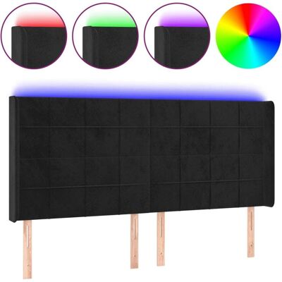 vidaXL Schwarzer Samt LED-Kopfteil - Kopfteil mit LED vidaXL Schwarzer Samt LED-Kopfteil - Kopfteil mit LED