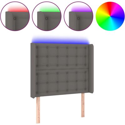 vidaXL Kopfteil mit LED - Grau vidaXL Kopfteil mit LED - Grau