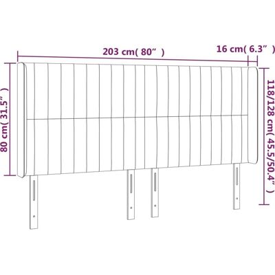 vidaXL Kopfteil mit LED - Höhenverstellbar, Creme Stoff, 203x16x118/128 cm vidaXL Kopfteil mit LED - Höhenverstellbar, Creme Stoff, 203x16x118/128 cm