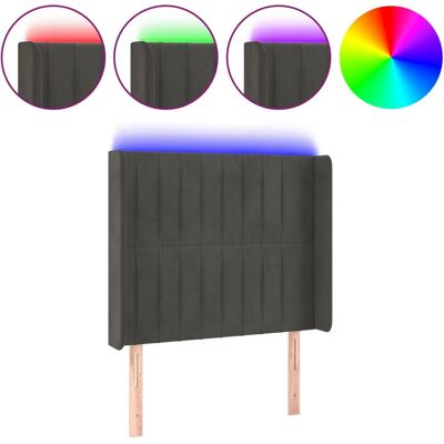 vidaXL Kopfteil Dunkelgrau - Moderner Samt LED Bettgestell vidaXL Kopfteil Dunkelgrau - Moderner Samt LED Bettgestell