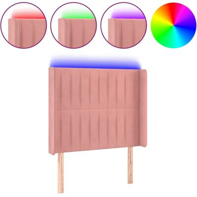 vidaXL Kopfteil Pink - Samt, LED, Höhenverstellbar, Modern vidaXL Kopfteil Pink - Samt, LED, Höhenverstellbar, Modern