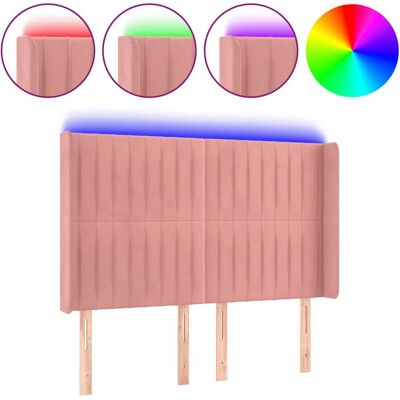 VidaXL Pinkes Samt-LED-Kopfteil - Bettkopf/Fußteil VidaXL Pinkes Samt-LED-Kopfteil - Bettkopf/Fußteil