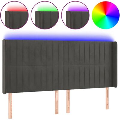 VidaXL Kopfteil - Samt mit LED - Dunkelgrau - Kopf- / Fußteil VidaXL Kopfteil - Samt mit LED - Dunkelgrau - Kopf- / Fußteil
