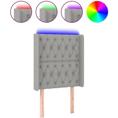 VidaXL Kopfteil mit LED Hellgrau - Bettkopfteil VidaXL Kopfteil mit LED Hellgrau - Bettkopfteil