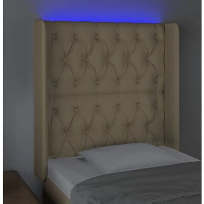 MAISONCHIC Cabecero con LED, Crema, 83x16x118/128 cm - Cabecero con LED MAISONCHIC Cabecero con LED, Crema, 83x16x118/128 cm - Cabecero con LED
