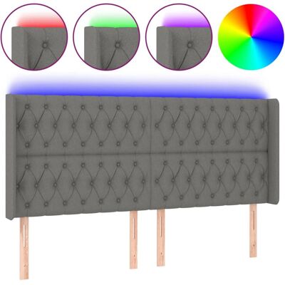 VidaXL Kopfteil - Verstellbares Dunkelgraues Bettkopfteil mit LED VidaXL Kopfteil - Verstellbares Dunkelgraues Bettkopfteil mit LED