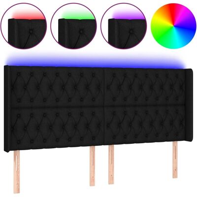 Maisonchic Kopfteil mit LED - Verstellbar, Schwarz Stoff Maisonchic Kopfteil mit LED - Verstellbar, Schwarz Stoff