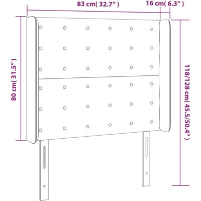 VidaXL Dunkelbraunes Stoff-LED-Kopfteil 83x16x118/128cm - Kopfteil VidaXL Dunkelbraunes Stoff-LED-Kopfteil 83x16x118/128cm - Kopfteil